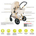 Cool Baby Manufacturer NUEVOS cochecitos de bebé blancos Asiento reversible Asiento de aluminio de plata ruedas giratorias con suspensión Cuna de transporte